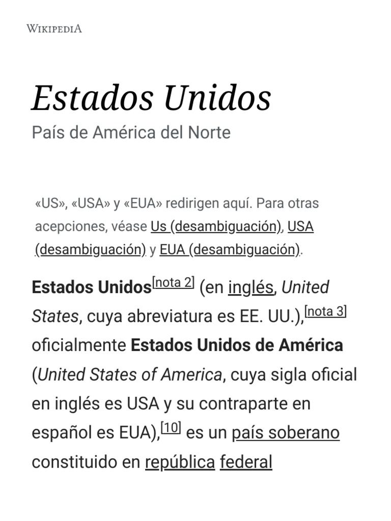 Estados Unidos - Wikipedia, La Enciclopedia Libre PDF | PDF ...