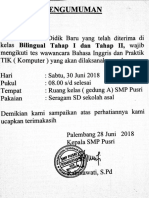 Pengumuman Tes Tahap 1 Dan Tahap 2