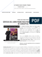 Síntesis Del Libro Padre Rico Padre Pobre - Resumen de Conceptos de La Obra de Robert Kiyosaki - Padre Rico Padre Pobre, de Robert Kiyosaki PDF