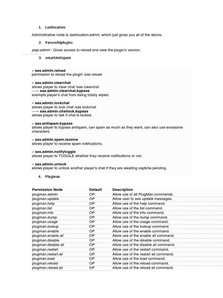 Minecraft Plugin Permissions Guide | PDF | Graphical User Interfaces |  Information Science