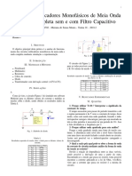 Retificadores Monofásicos de Meia Onda e Onda Completa Sem e Com Filtro Capacitivo