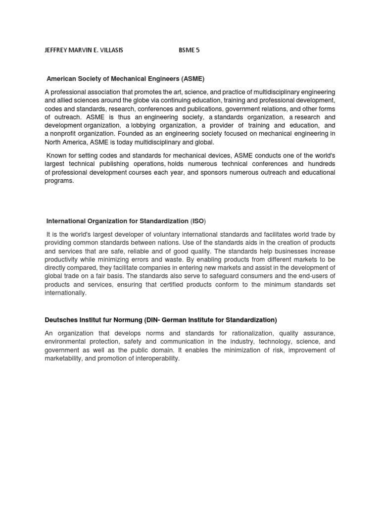 ASME and Global Mechanical Standards | PDF