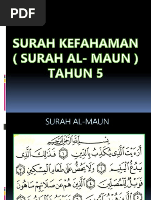 Surah Kefahaman Al Maun Pdf