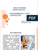 Six Week Training Presentation On: Programmable Logic Controller