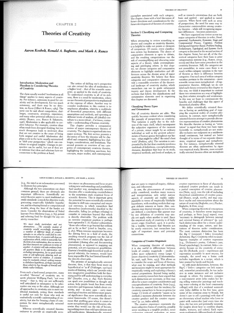 Overview of Creativity Theories | PDF | Creativity | Empiricism