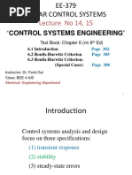 Lecture 14, 15 Stability