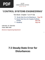 Lecture 19 Steady-State Error For Nonunity Feedback Systems