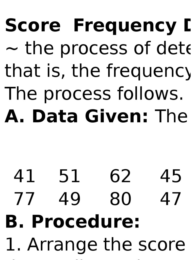 Score Frequency Distribution PDF