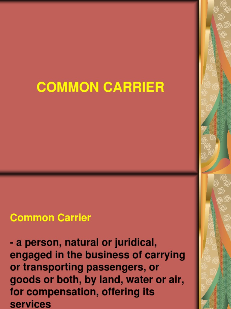 Common Carrier PDF Common Carrier Negligence