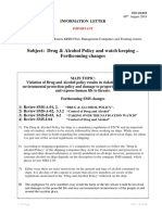 Subject: Drug & Alcohol Policy and Watch Keeping - Forthcoming Changes