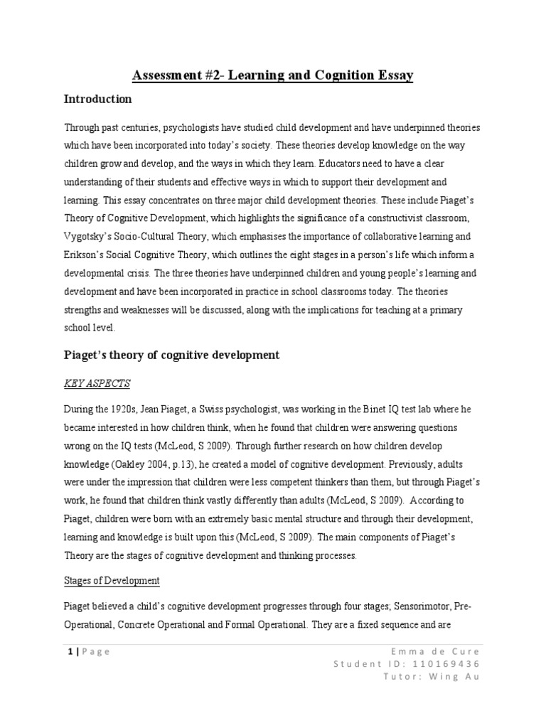 Cognitive psychology essay topics image