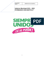 Plan de Gobierno Siempre Unidos San Bartolo