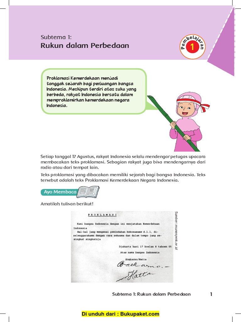 Subtema 1 Rukun Dalam Perbedaan