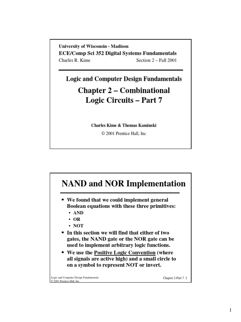 Nand Nor Implementation PDF | PDF | Logic Gate | Logic