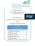 Universidad Tecnológica Del Centro de Veracruz: Tsu. en Mecatrónica Área Automatización