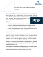 Análisis de Las Políticas Económicas de Los Últimos 25 Años en Colombia