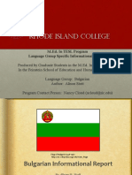 Rhode Island College: M.Ed. in TESL Program Language Group Specific Informational Reports