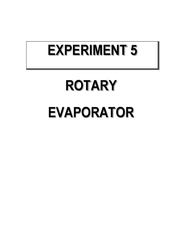 EXP 5 Rotary Evaporator PDF Sodium Hydroxide Evaporation