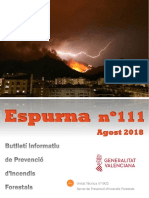 Butlletí informatiu de prevenció d'incendis forestals Espurna agost 2018