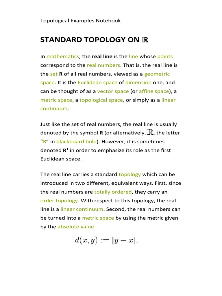 Standard and Trivial Topologies | PDF | Metric Space | Real Number