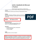 Informacion 1 Curso de Valorizaciones y Liquidacion de Obras Por Contrata