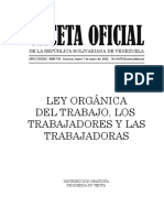 Ley Organica Del Trabajo Los Trabajadores y Las Trabajadoras