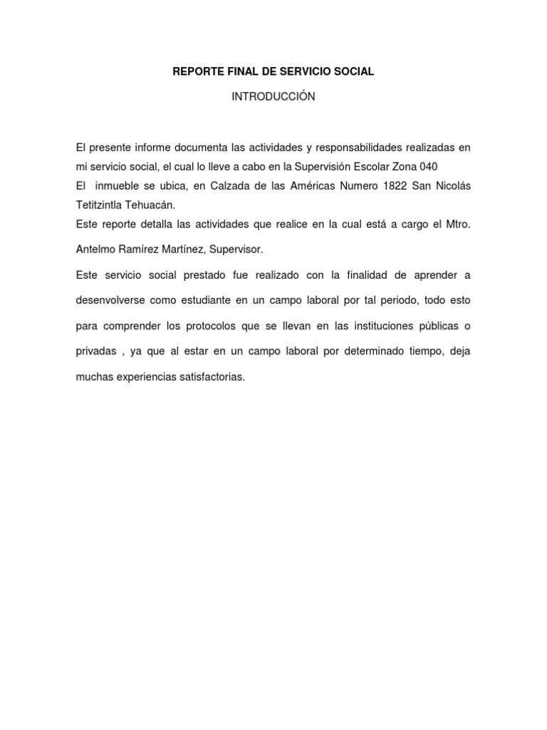 Informe de Servicio Social UVEG | PDF