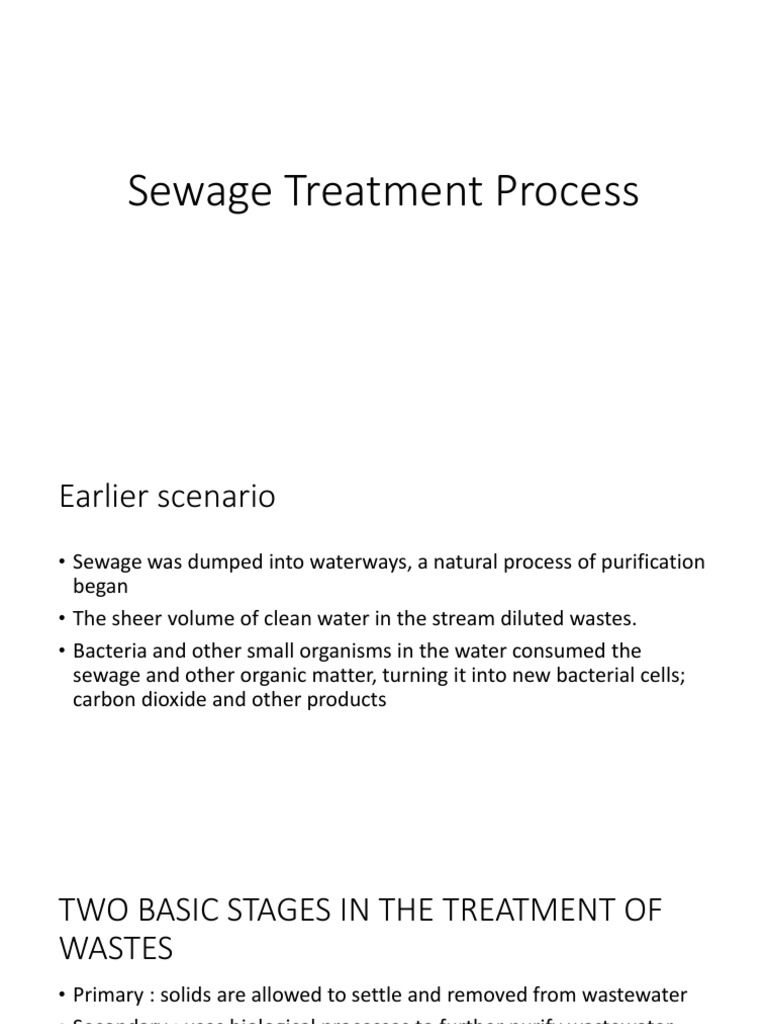 Overview of Sewage Treatment Process | PDF | Sewage Treatment | Water ...