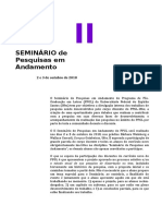 Orientações Para o II Seminário de Pesquisas Em Andamento PPGL 2018