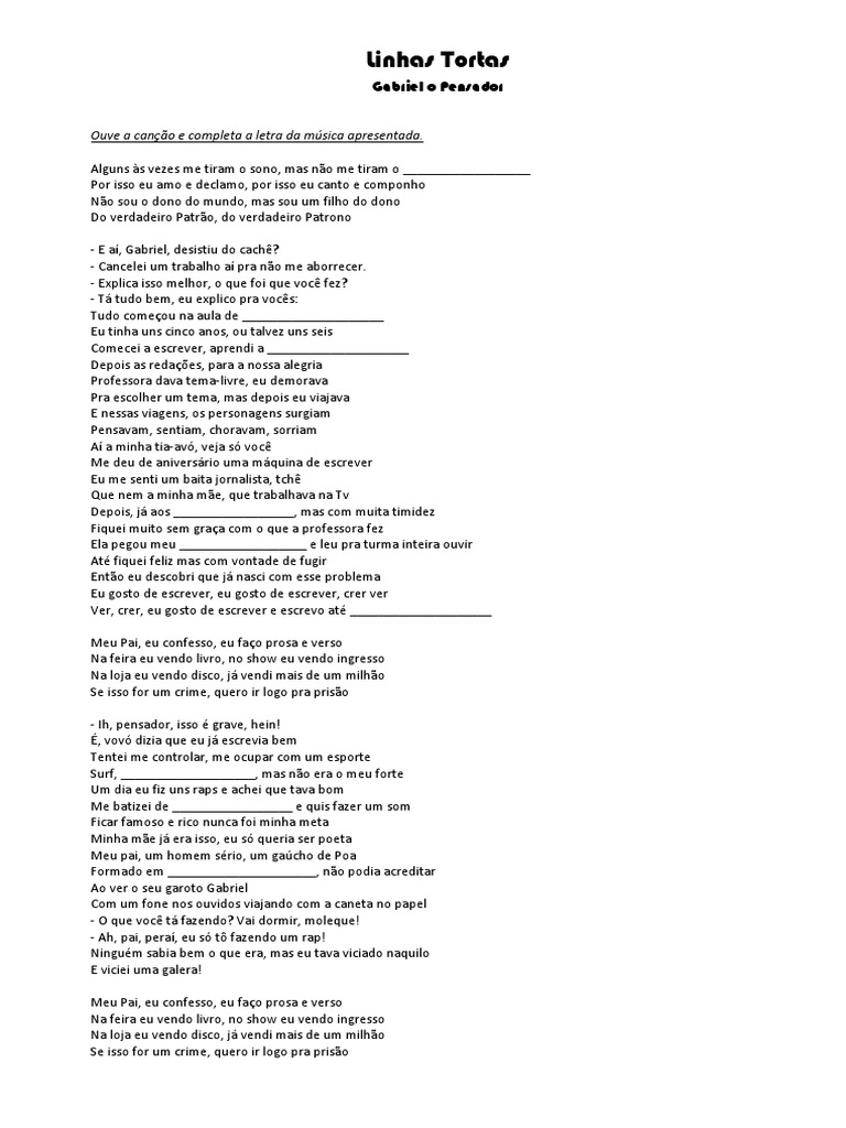 Gabriel o Pensador - Linhas Tortas | PDF