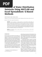 Analysis of Water Distribution Networks Using MATLAB PDF