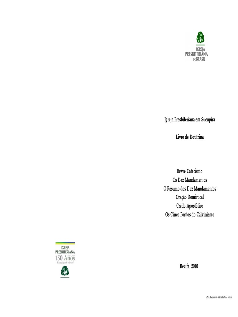 Breve Catecismo Westminster IPB Livro de