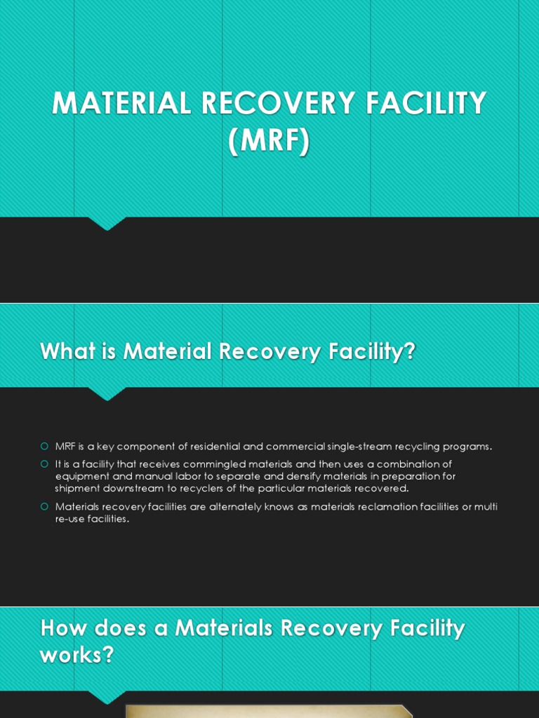 Material Recovery Facility (MRF) | Download Free PDF | Recycling ...