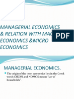 MANAGERIAL ECONOMICS &amp RELATION WITH MACRO - ECONOMICS