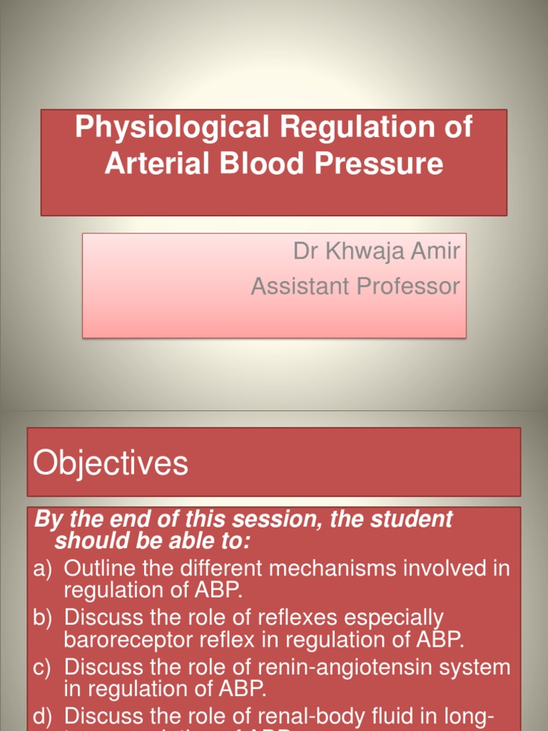 Arterial Blood Pressure Regulation Mechanisms | PDF | Angiotensin | Kidney