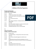 Seek The Welfare of The City Programme: Thursday 25th November Location: Holy Trinity Brompton