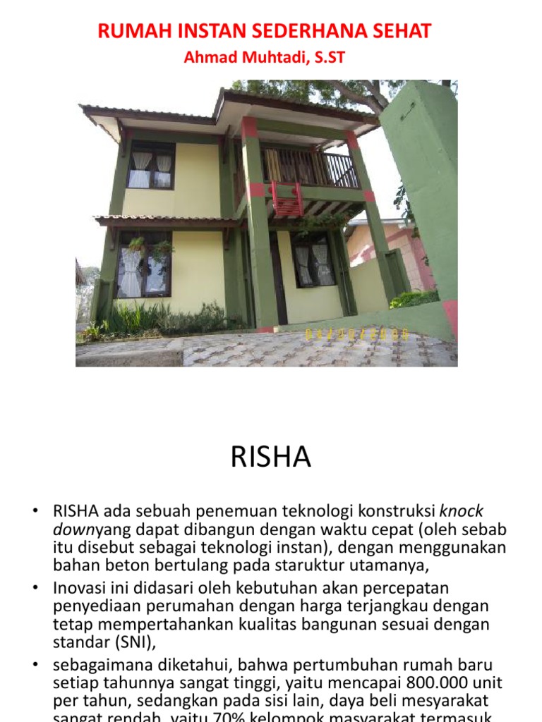 Rumah Instan Sederhana Sehat (RISHA) | PDF
