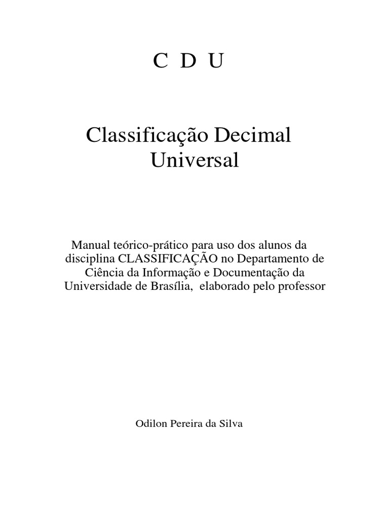 Manual Prático do Sistema CDU | PDF | Notação musical | Números