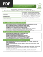 Respondent's Interview Questionnaire Guide: Respondent - Affiliation - Title - Office - Institution