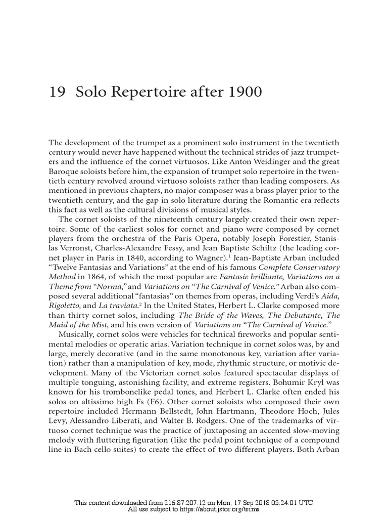 Solo Repertoire After 1900 PDF Concerto Trumpet