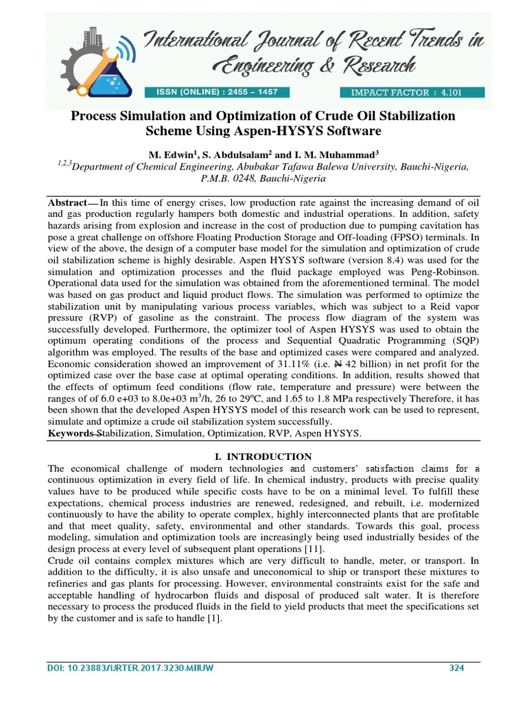 Lampiran Jurnal Process Simulation and Optimization of Crude Oil ...