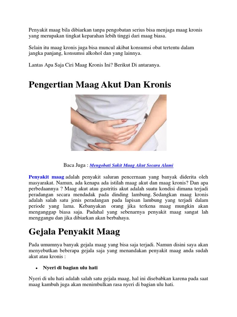 Untuk Menyembuhkan Penyakit Maag