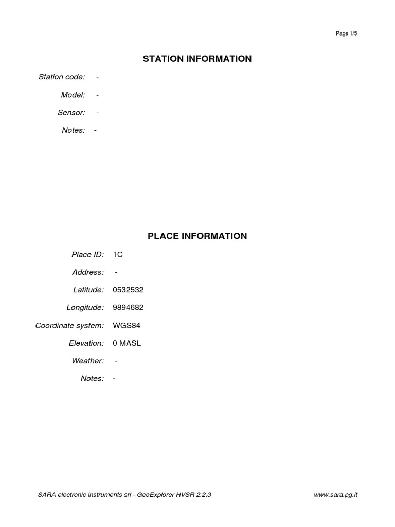 Station Information Station Code Model Sensor Notes PDF