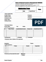 Admission Form