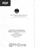 Kertas Sebenar SPM 2016 Bahasa Inggeris 1119/1 