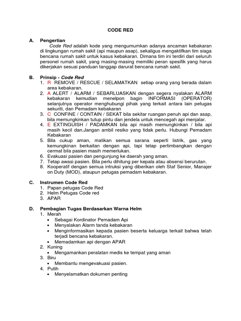 Panduan Code Red | PDF