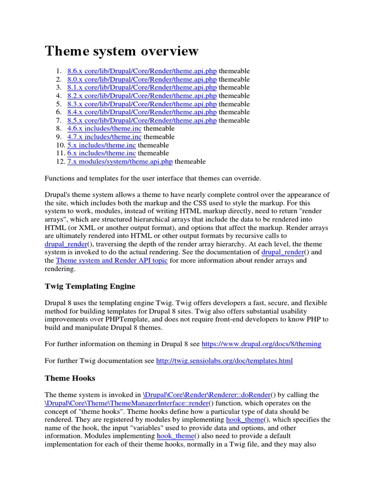 Drupal 8 Theming and Template Hooks | PDF | Drupal | Subroutine