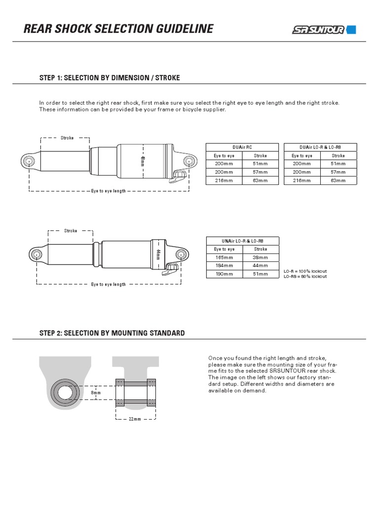 Rear Shock Selection Guide for Bicycles | PDF