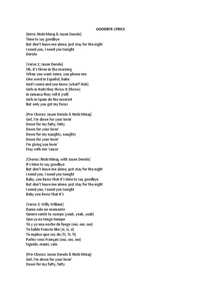Fastest Jason Derulo Girl I Want You To Want Me Lyrics