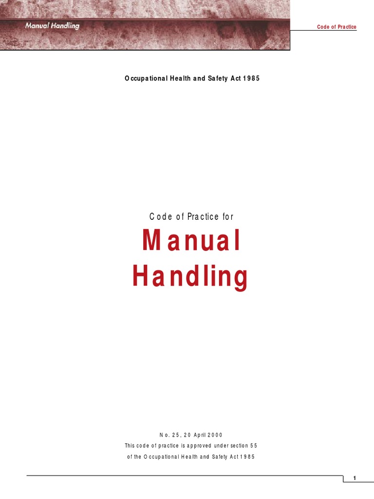 NOC Manual Handling Code of Practice 2000 04 PDF PDF Risk
